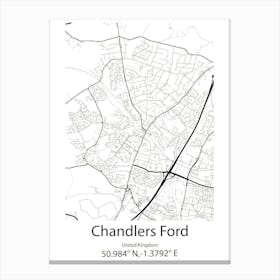 Chandlers Ford,United Kingdom Minimalist Map Canvas Print