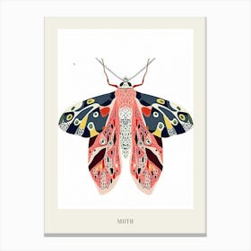 Colourful Insect Illustration Moth 45 Poster Canvas Print