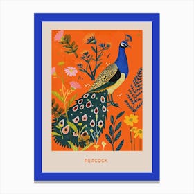 Spring Birds Poster Peacock 10 Canvas Print