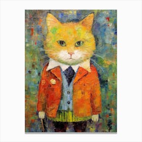 Fashionista Cat Canvas; Oil Painted Glamour Canvas Print