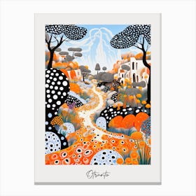 Poster Of Otranto, Italy, Illustration In The Style Of Pop Art 3 Canvas Print