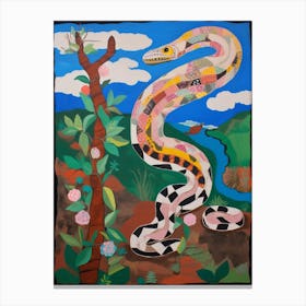 Maximalist Animal Painting Anaconda Canvas Print