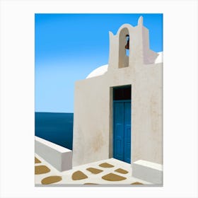 Bell House By The Sea Santorini Canvas Print