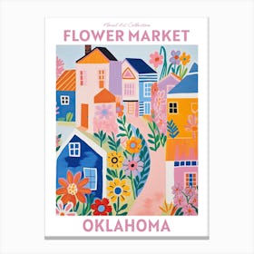 Oklahoma Flower Market Floral Art Print Travel Print Plant Art Modern Style Canvas Print