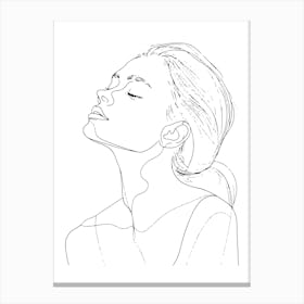 Portrait Of A Woman Minimalist One Line Illustration Canvas Print