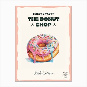 Pink Cream Donut The Donut Shop 1 Canvas Print