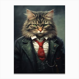 Gangster Cat American Bobtail 2 Canvas Print