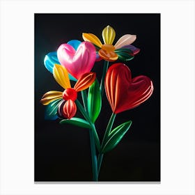 Bright Inflatable Flowers Bleeding Heart 3 Canvas Print