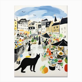 The Food Market In Vienna 5 Illustration Canvas Print