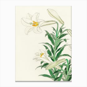 Lilies (1912 1930), Ohara Koson Canvas Print
