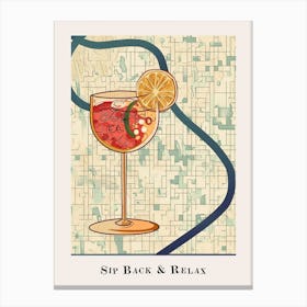 Sip Back & Relax Tile Poster 1 Canvas Print