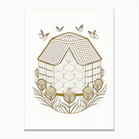 Apiculture Beehive 1 William Morris Style Canvas Print