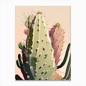 Prickly Pear Cactus Neutral Abstract 2 Canvas Print