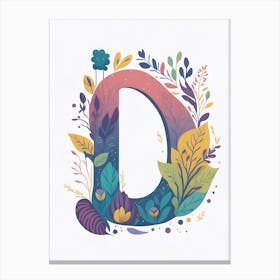 Colorful Letter D Illustration 58 Canvas Print