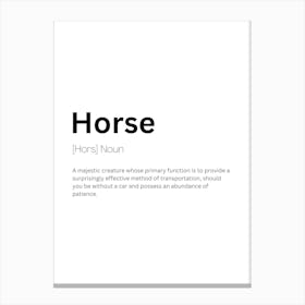 Horse Definition Meaning Canvas Print