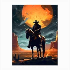 Cowboy In The Desert Canvas Print