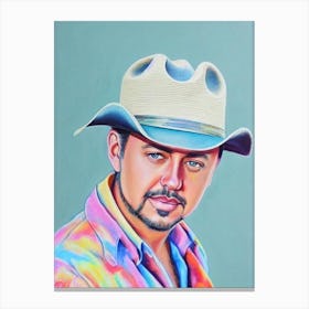 Jason Aldean Colourful Illustration Canvas Print