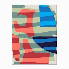 Abstract Stripe Minimal Collage 5 Canvas Print