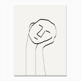 Minimalistic Line Abstract Face Line Drawing Canvas Print