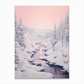 Dreamy Winter Painting Yellowstone National Park United States 4 Canvas Print