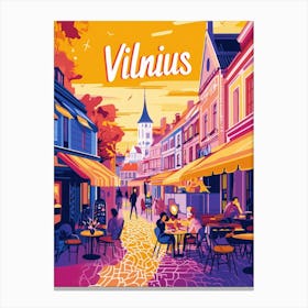 Aihrgdesign A 1970s Inspired Travel Poster For Vilnius 1 Canvas Print