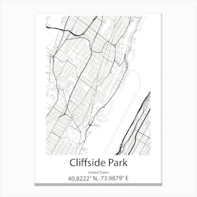 Cliffside Park,United States Minimalist Map 1 Canvas Print