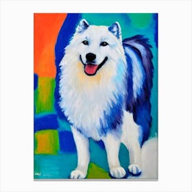 Samoyed Fauvist Style dog Canvas Print