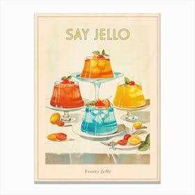 Fruity Jelly Vintage Cookbook Illustration Poster Canvas Print