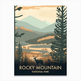 Rocky Mountain National Park Vintage Travel Poster 9 Canvas Print