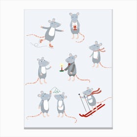 Winter Mice Canvas Print