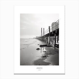 Poster Of Anzio, Italy, Black And White Photo 1 Canvas Print