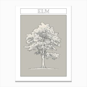Elm Tree Minimalistic Drawing 4 Poster Canvas Print