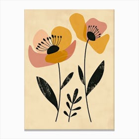 Tirana Flower Market Boho Minimalist Style Canvas Print