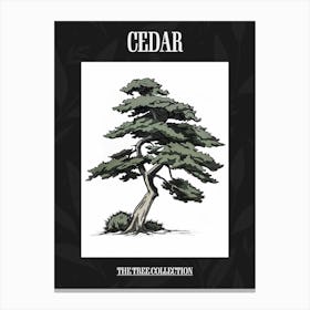 Cedar Tree Pixel Illustration 3 Poster Canvas Print