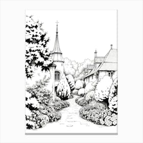 Black And White Garden Canvas Print