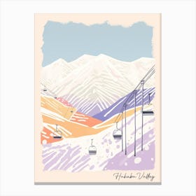 Poster Of Hakuba Valley   Nagano, Japan, Ski Resort Pastel Colours Illustration 0 Canvas Print