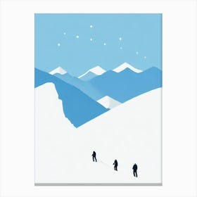 Las Leñas, Argentina Minimal Skiing Poster Canvas Print