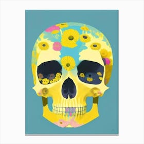 Skull With Floral Patterns Yellow 1 Paul Klee Canvas Print