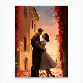Roman holidays movie Love couple Canvas Print