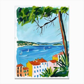 Travel Poster Happy Places Saint Tropez 3 Canvas Print