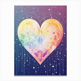 Celestial Rainbow Heart Line Details 2 Canvas Print