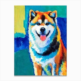 Akita Fauvist Style dog Canvas Print