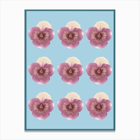 Minimalist pink pansies decoration - into the garden Canvas Print