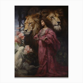 Lions And Lambs Canvas Print