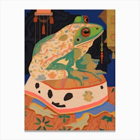 Maximalist Animal Painting Frog 3 Canvas Print