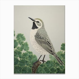 Ohara Koson Inspired Bird Painting Lark 4 Canvas Print