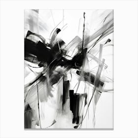 Movement Abstract Black And White 5 Canvas Print