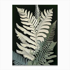 Silver Lace Fern Rousseau Inspired Canvas Print