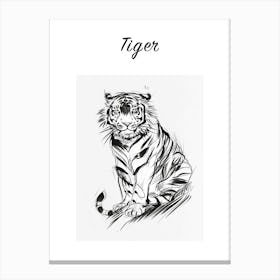 B&W Tiger Poster Canvas Print