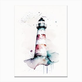 Lighthouse Symbol Minimal Watercolour Canvas Print